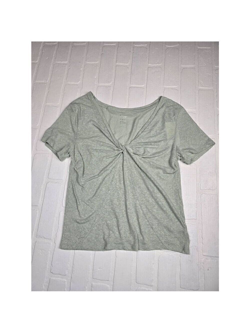 A new Day Twisted Green V-Neck Top 3X